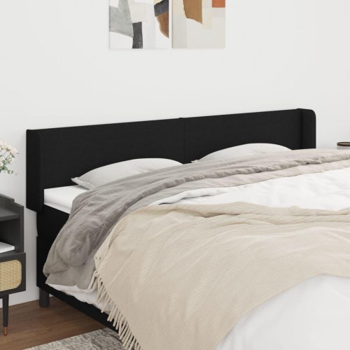 Sengegavl med kanter 183 x 16 x 78/88 cm - sort
