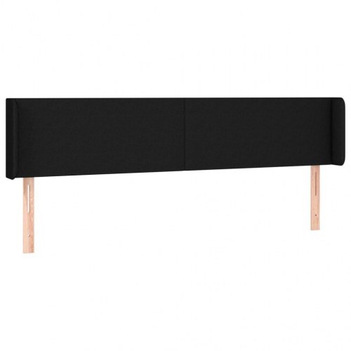 Sengegavl med kanter 183 x 16 x 78/88 cm - sort