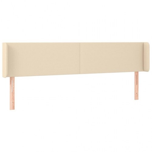 Sengegavl med kanter 183 x 16 x 78/88 cm - cremefarvet