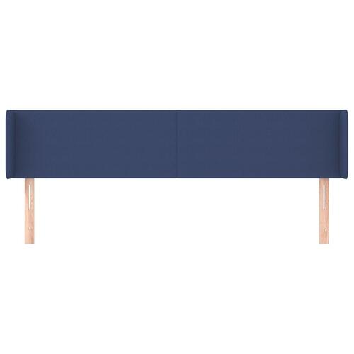 Sengegavl med kanter 203x16x78/88 cm stof blå