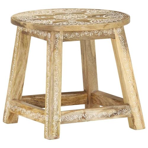Håndmalet taburet 38x38x35 cm massivt mangotræ