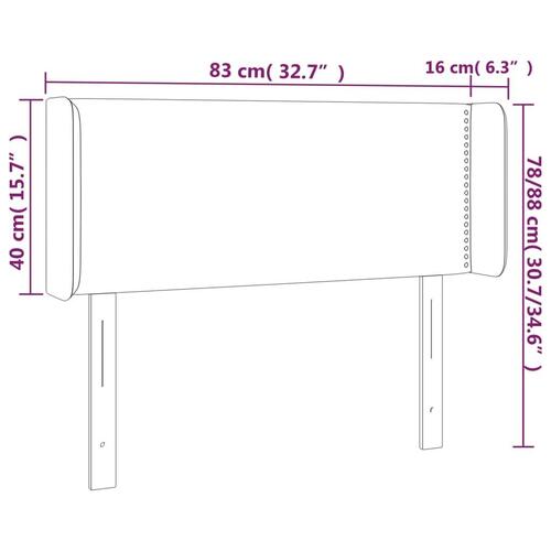 Sengegavl med kanter 83x16x78/128 cm stof grøn
