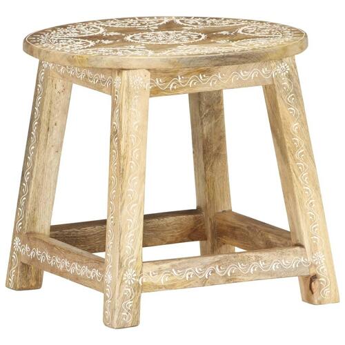 Håndmalet taburet 38x38x35 cm massivt mangotræ