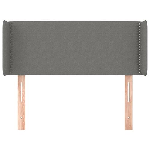 Sengegavl med kanter 103x16x78/88 cm stof mørkegrå