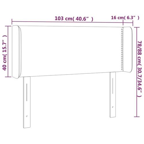 Sengegavl med kanter 103x16x78/88 cm stof sort