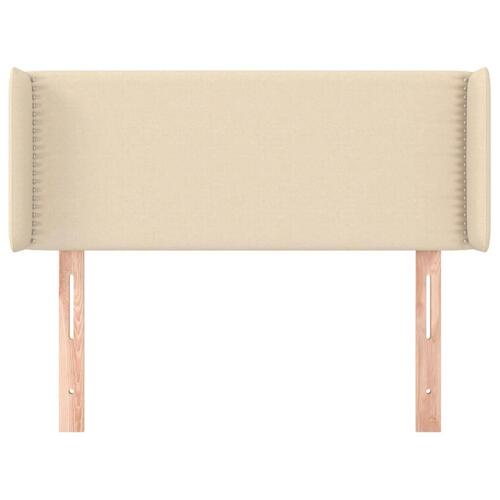Sengegavl med kanter 103x16x78/88 cm stof cremefarvet