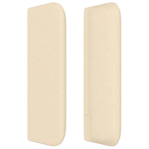 Sengegavl med kanter 103x16x78/88 cm stof cremefarvet