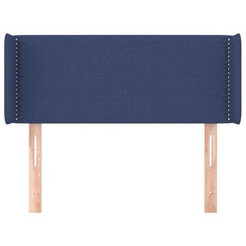 Sengegavl med kanter 103x16x78/88 cm stof blå