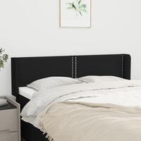Sengegavl med kanter 147x16x78/88 cm stof sort
