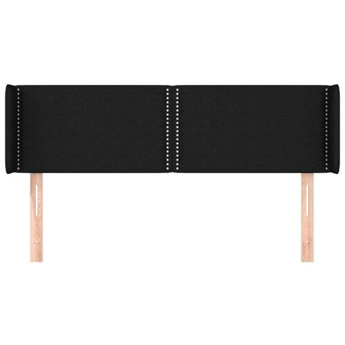 Sengegavl med kanter 147x16x78/88 cm stof sort