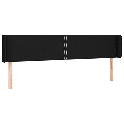 Sengegavl med kanter 163x16x78/88 cm stof sort