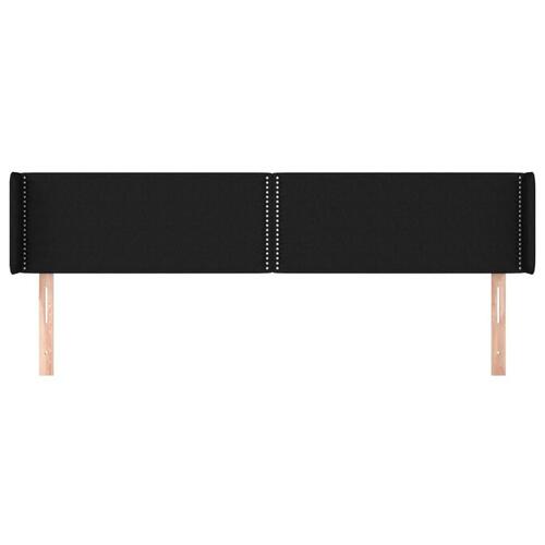 Sengegavl med kanter 163x16x78/88 cm stof sort