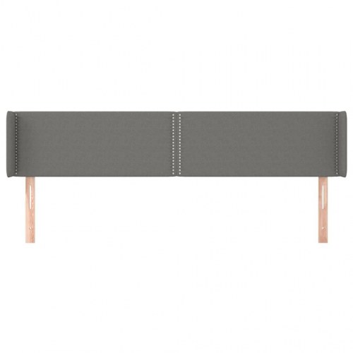 Sengegavl med kanter 183 x 16 x 78/88 cm - mørkegrå
