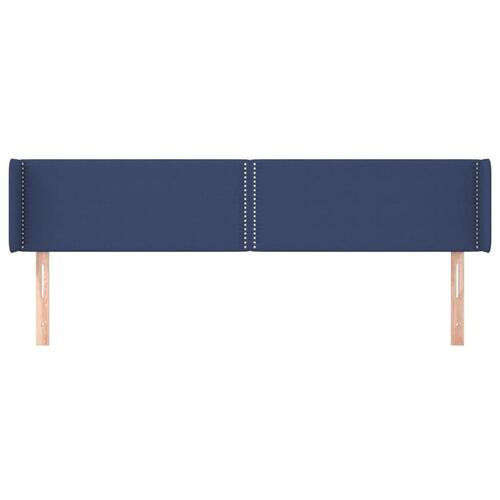 Sengegavl med kanter 183x16x78/88 cm stof blå