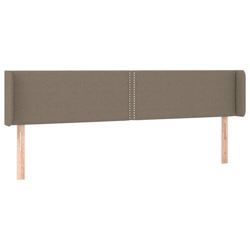 Sengegavl med kanter 203x16x78/88 cm stof gråbrun