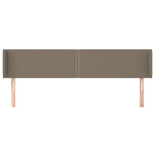 Sengegavl med kanter 203x16x78/88 cm stof gråbrun