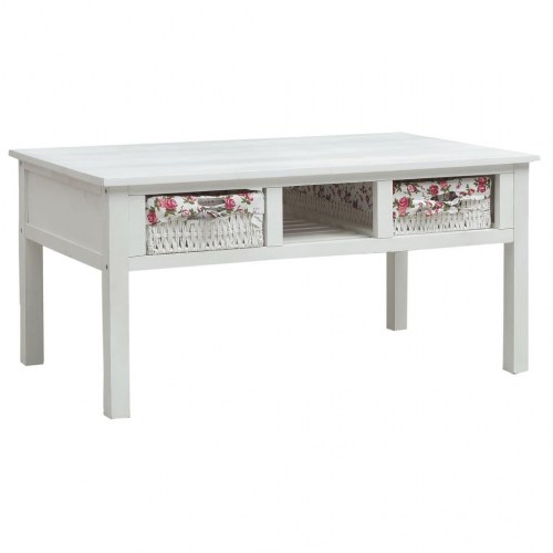 Sofabord 99,5x60x48 cm træ hvid