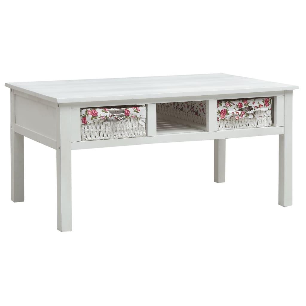 Sofabord 99,5x60x48 cm træ hvid
