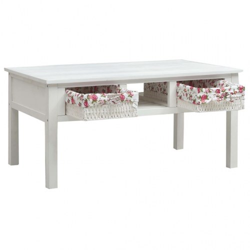 Sofabord 99,5x60x48 cm træ hvid