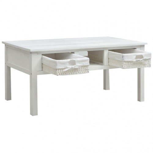 Sofabord 99,5x60x48 cm træ hvid