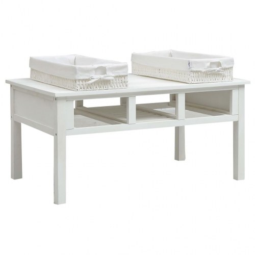 Sofabord 99,5x60x48 cm træ hvid