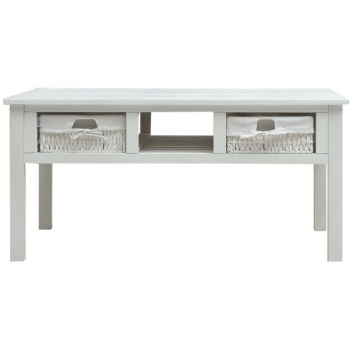 Sofabord 99,5x60x48 cm træ hvid