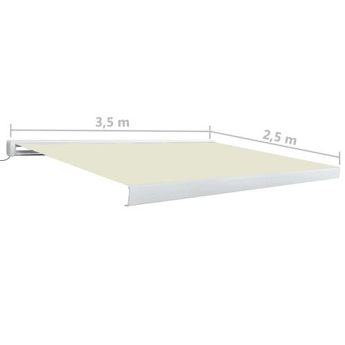 Kassettemarkise m. motor 350x250 cm cremefarvet