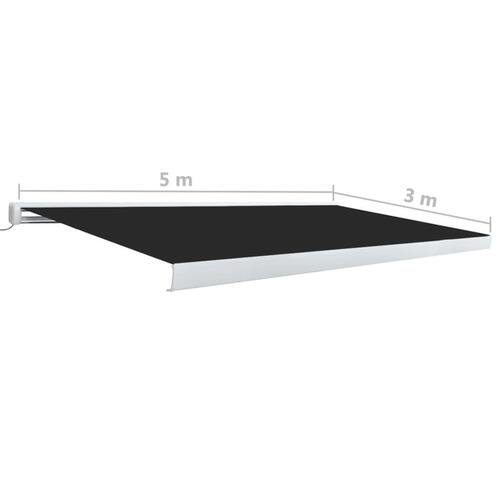 Kassettemarkise m. motor 500x300 cm antracitgrå