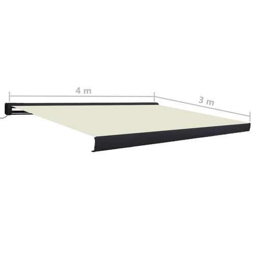 Kassettemarkise m. motor 400x300 cm cremefarvet