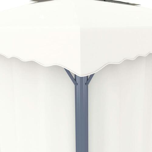 Pavillon med gardin 4x3 m aluminium cremefarvet