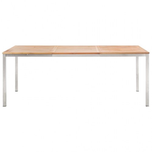 Havespisebord 200x100x75 cm massivt akacietræ og rustfrit stål