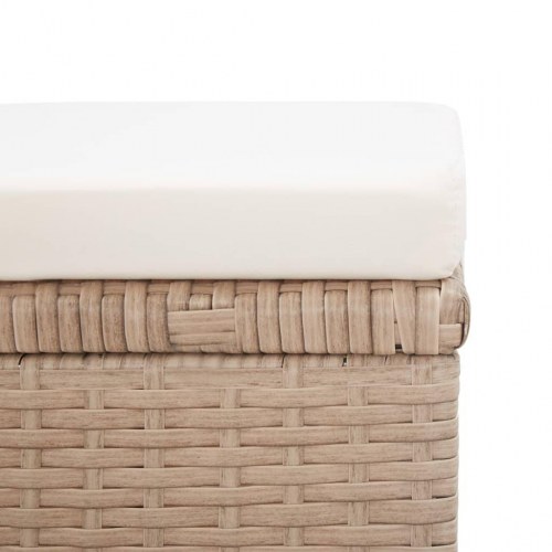 Havetaburetter med hynder i polyrattan, 2 stk. - beige/creme