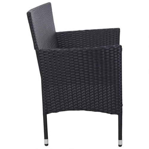 3-personers havesofa med hynder polyrattan sort
