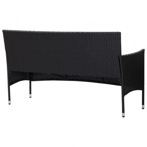 3-personers havesofa med hynder polyrattan sort