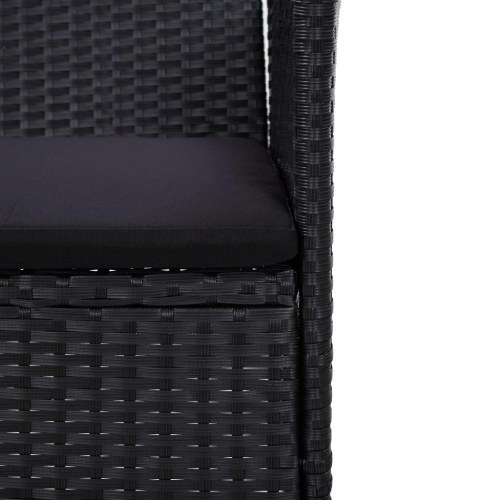 3-personers havesofa med hynder polyrattan sort