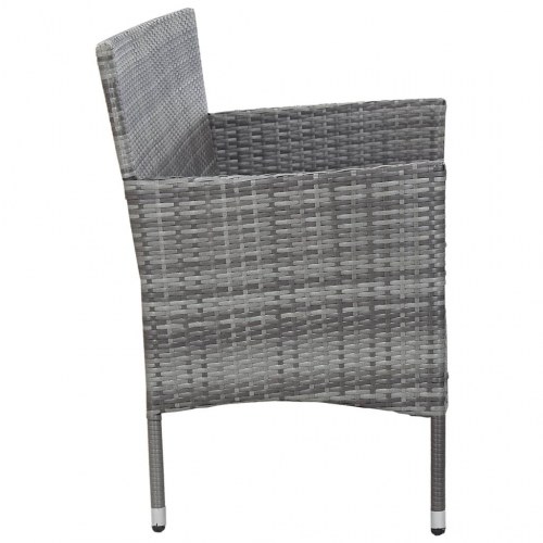 3-personers havesofa med hynder grå polyrattan