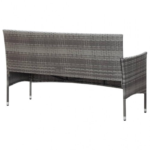 3-personers havesofa med hynder grå polyrattan
