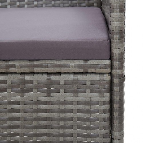 3-personers havesofa med hynder grå polyrattan