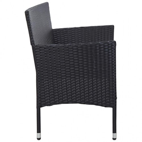 3-personers havesofa med hynder polyrattan sort