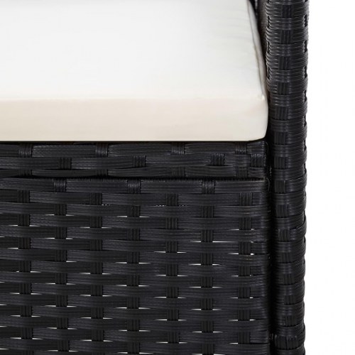 3-personers havesofa med hynder polyrattan sort