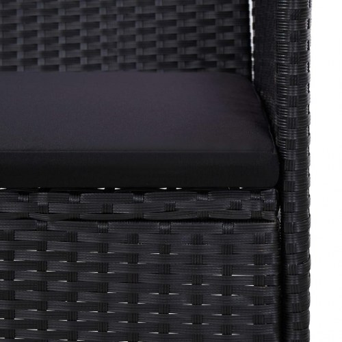 Havebænk 103 cm polyrattan sort