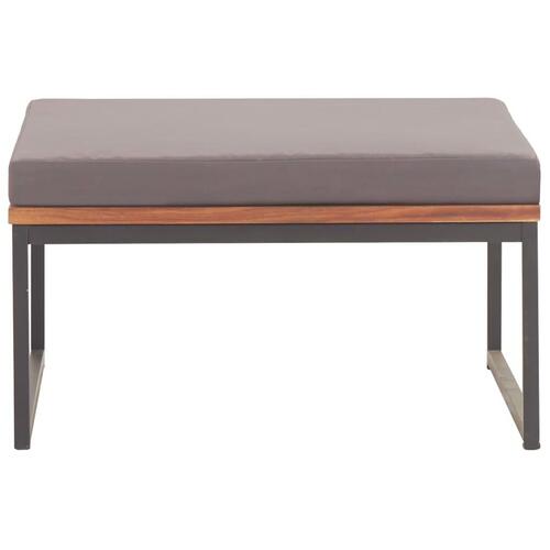 Fodskammel med hynde 66x66x36 cm massivt akacietræ mørkegrå