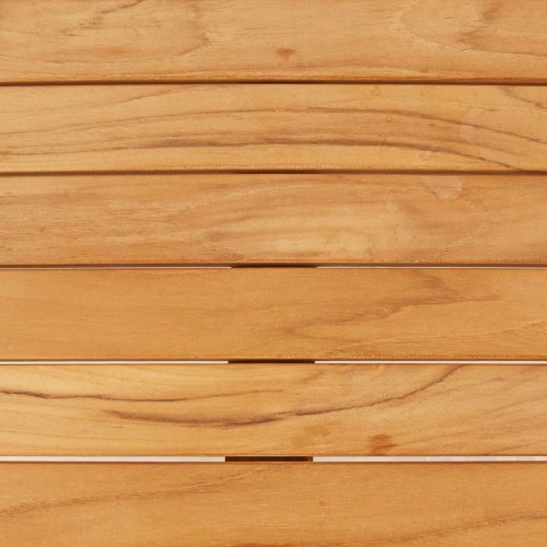 Havespisebord 150x150x75 cm massivt teaktræ og rustfrit stål