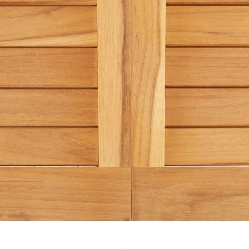 Havespisebord 150x150x75 cm massivt teaktræ og rustfrit stål