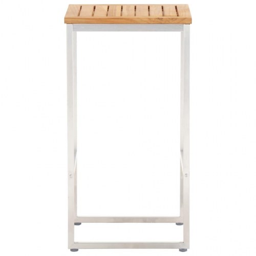 Barstole 2 stk. massivt teak og rustfrit stål