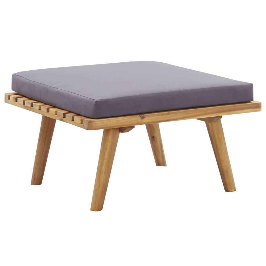 Havefodskammel med hynde 60x60x29 cm massivt akacietræ