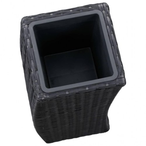 Hævede plantekasser 3 stk. polyrattan sort