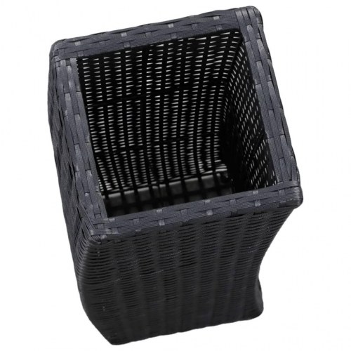 Hævede plantekasser 3 stk. polyrattan sort