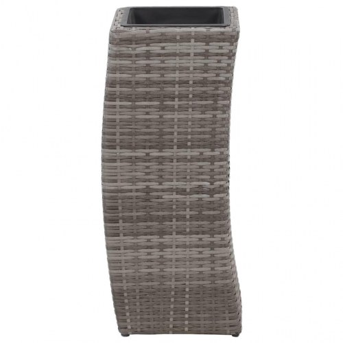 Forhøjede plantekrukker 3 stk. polyrattan grå