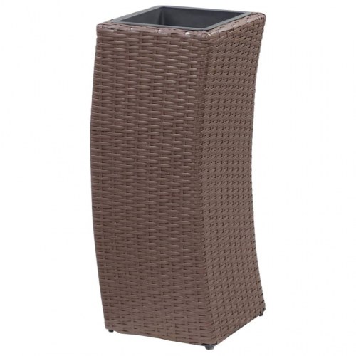 Plantekrukker 3 stk. polyrattan brun